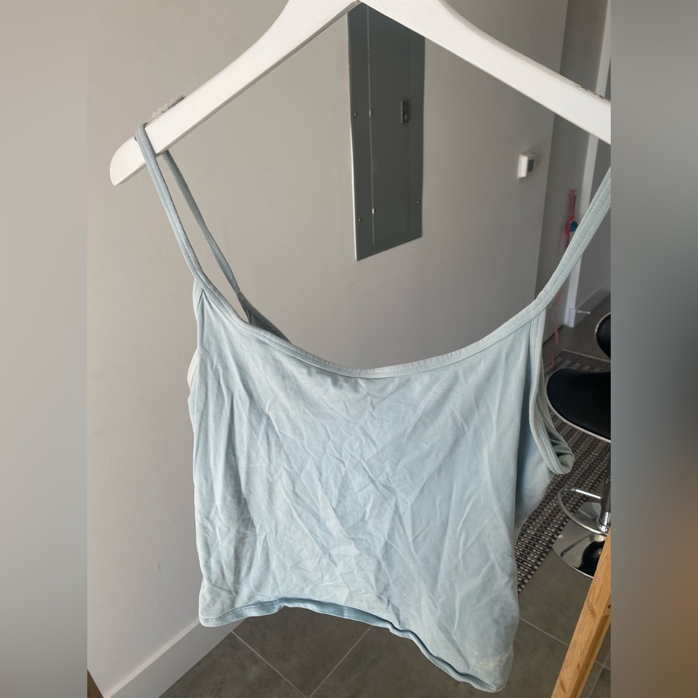 Beautiful robins egg blue Everlane tank top